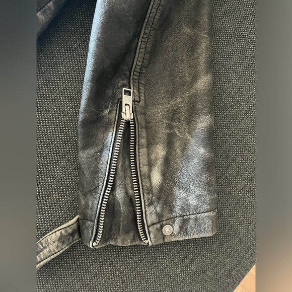 All Saints Women’s Leather Biker Jacket Size 4 - Picture 7 of 12